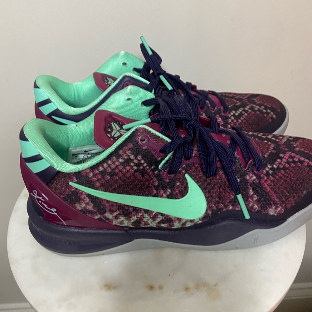 Kobe 8 system pit viper . Purple, green glow, raspberry red.